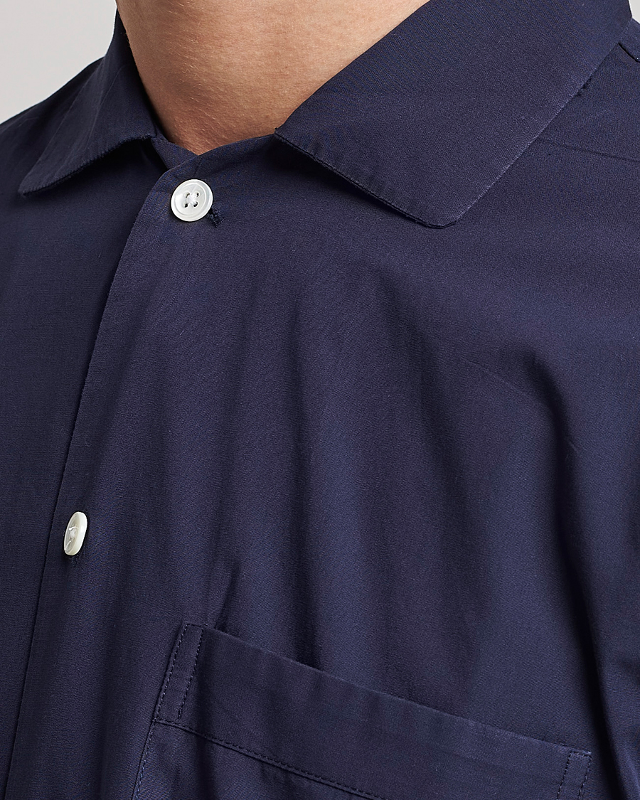 Tekla Poplin Pyjama Shirt True Navy