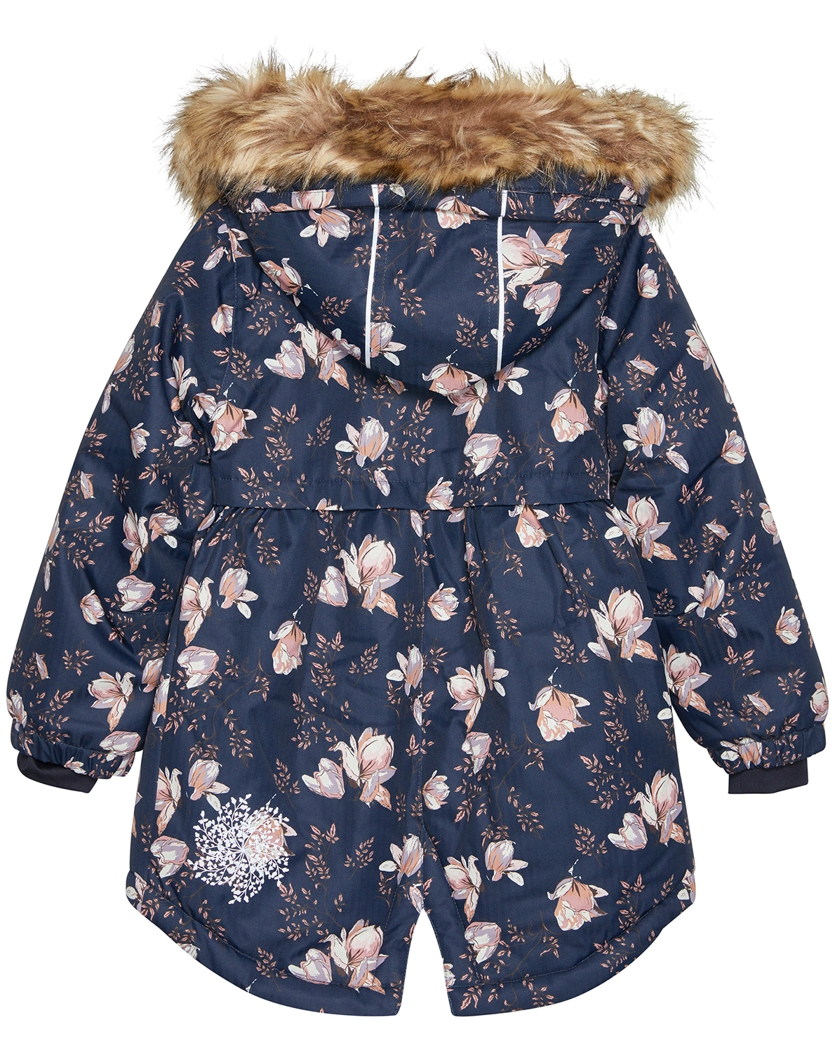 Schneejacke FLOWERS mit Kunstfellbesatz in parisian night