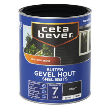 CetaBever snelbeits Gevel Hout zijdemat dekkend zwart 750 ml