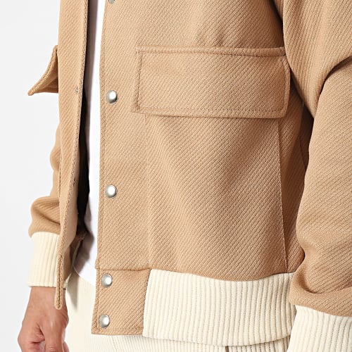 Ensemble Veste Bomber Et Pantalon Camel Beige