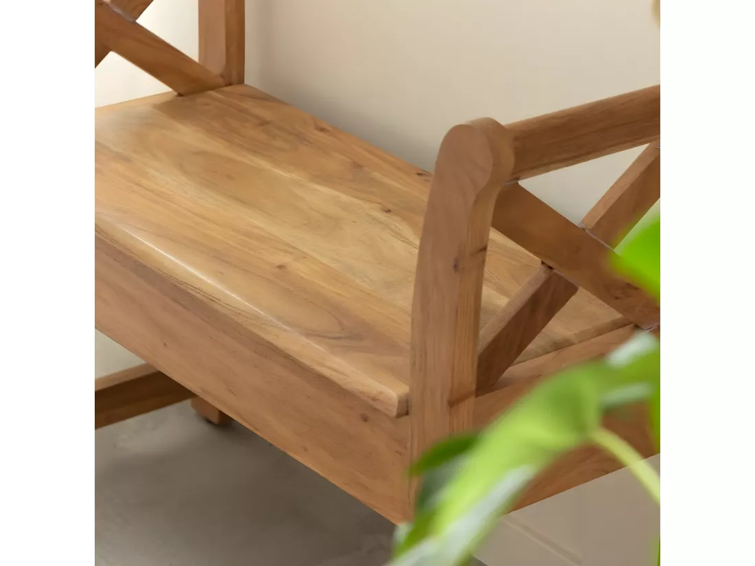 Petit banc en bois d'acacia Isolde