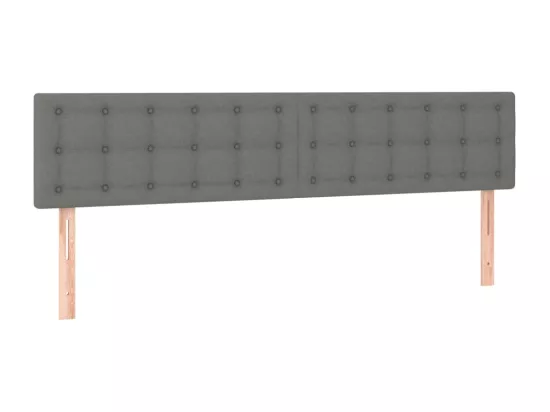 Sommier tapissier et matelas et LED Gris foncé 160x200 cm Tissu