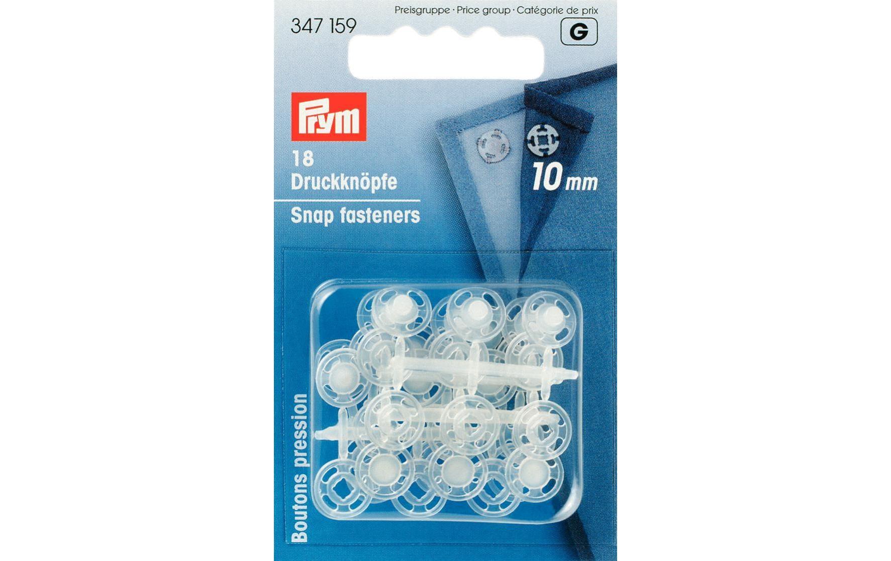 Druckknöpfe Ø 10 mm, Transparent, 18 StückStylishe Annähdruckknöpfe