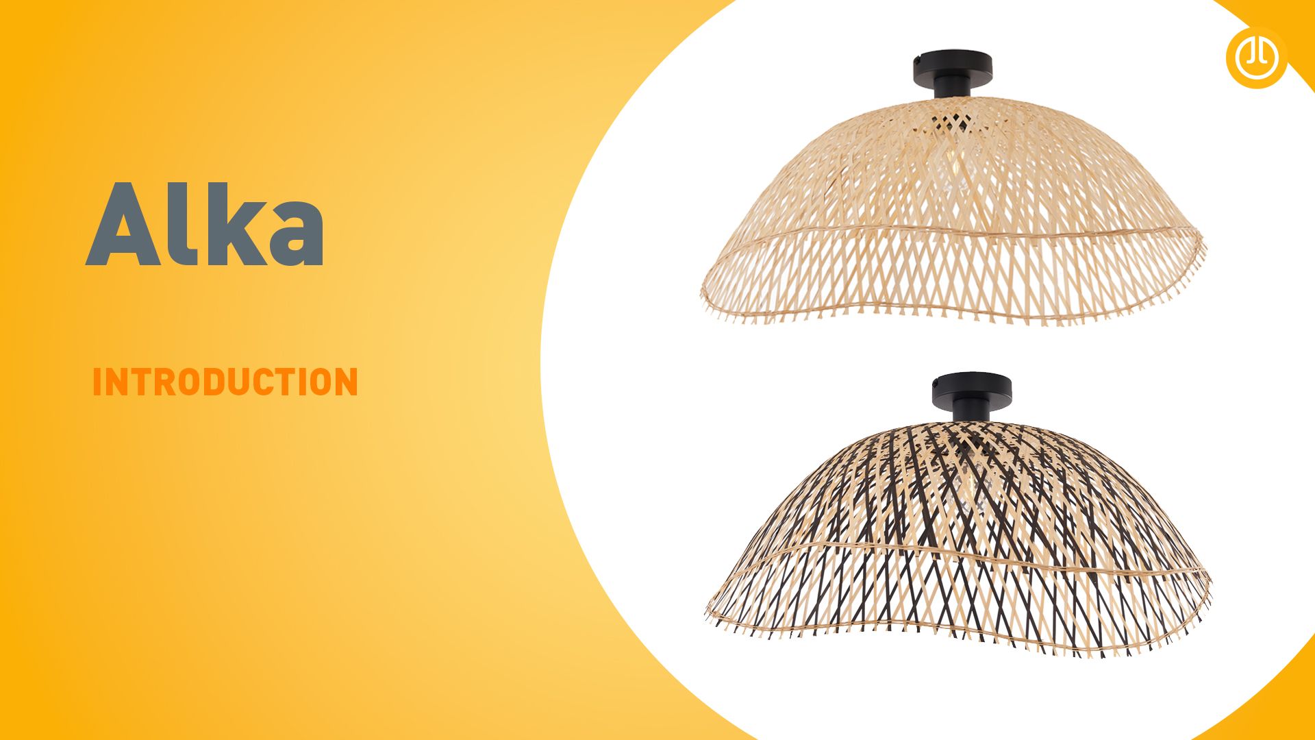 Art Deco plafondlamp zwart met naturel bamboe 60cm - Alka