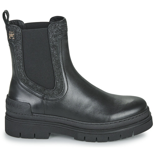 Tommy Hilfiger - FEMININE FELT CHELSEA BOOTIE - Noir