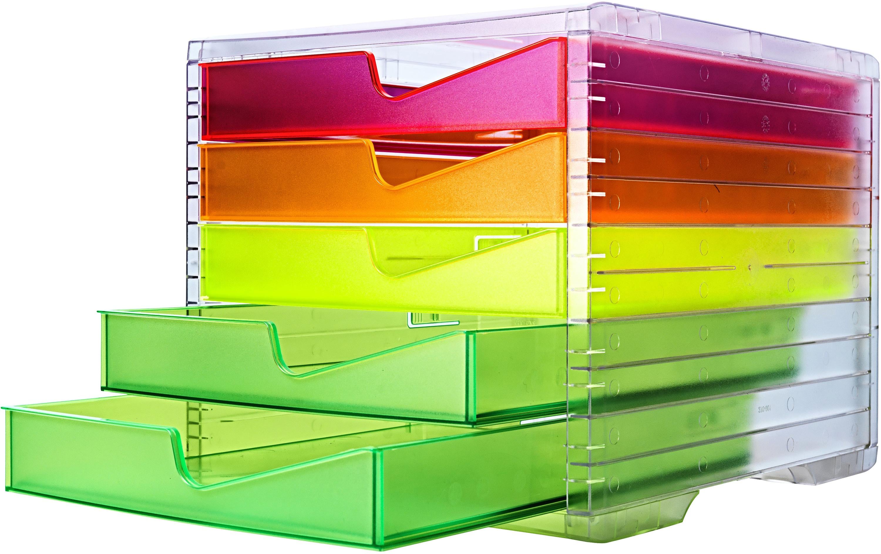 Schubladenbox NeonLine 5 Schubladen, TransparentGehäuse mit Schubladen-Elementen