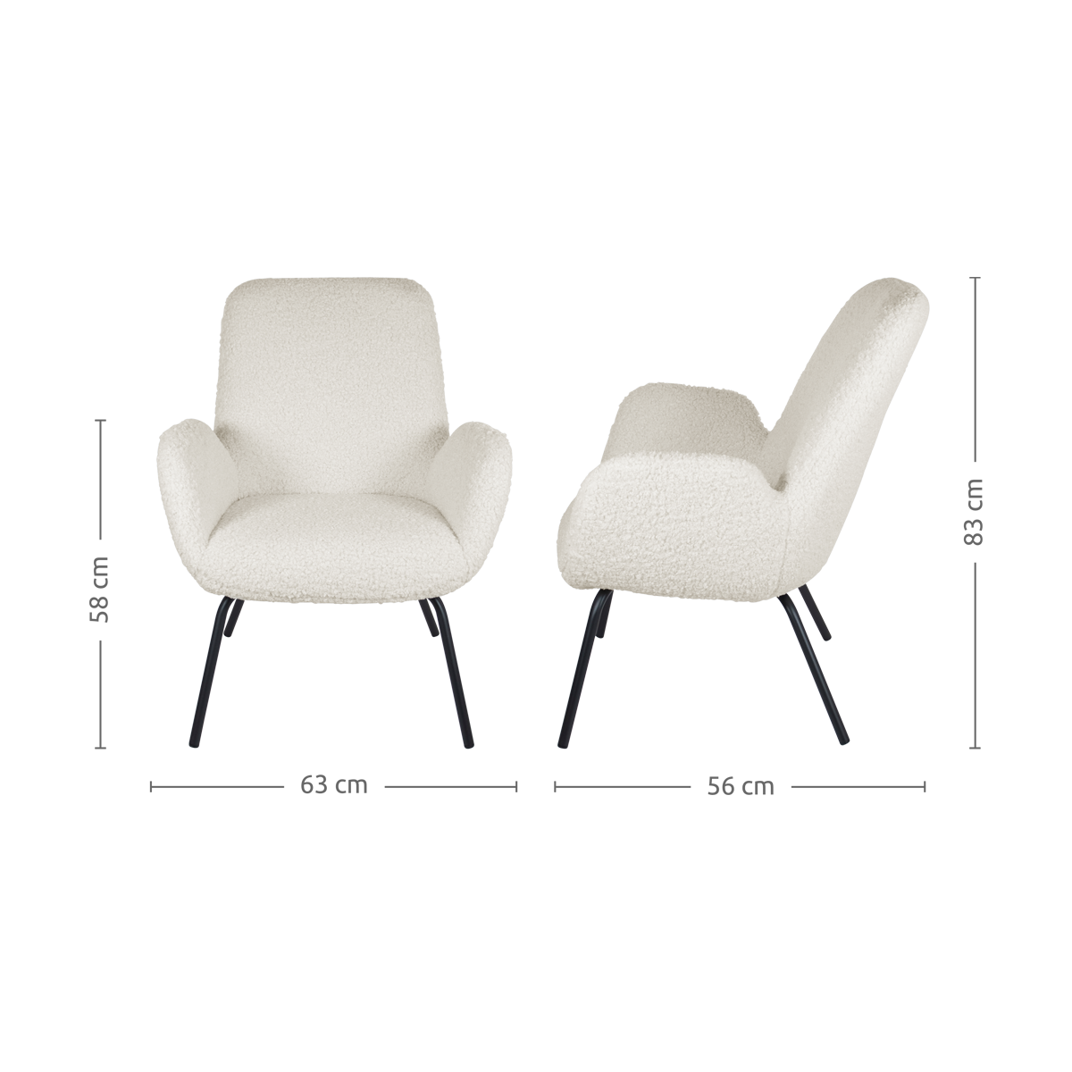 Ninte fauteuil - Gestoffeerd Teddy