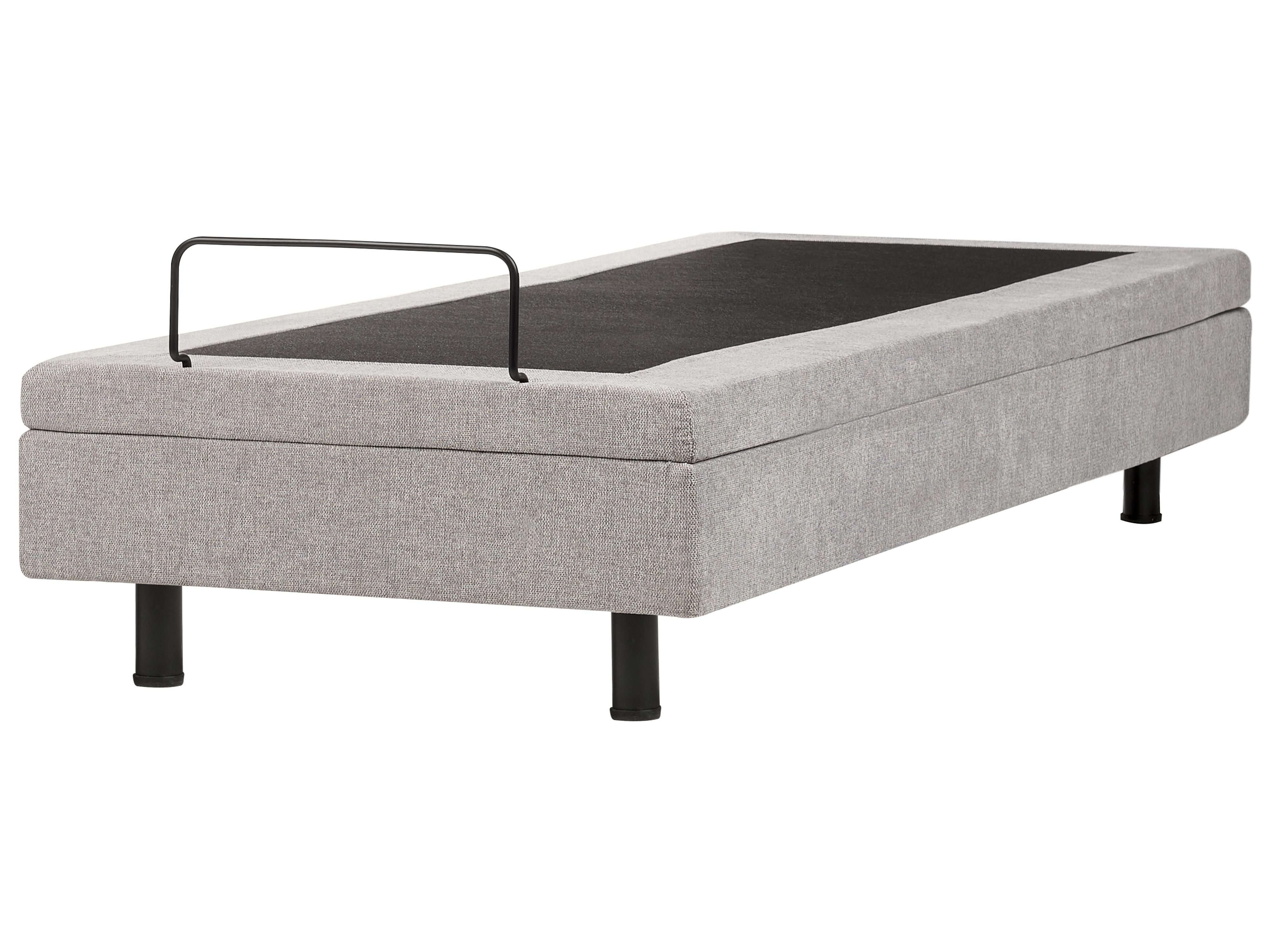 Verstelbaar bed zonder hoofdbord Stof DUKE 90 x 200 cm Lichtgrijs