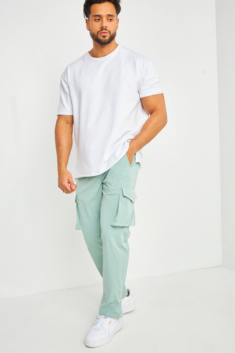 Pantalon cargo vert d'eau
