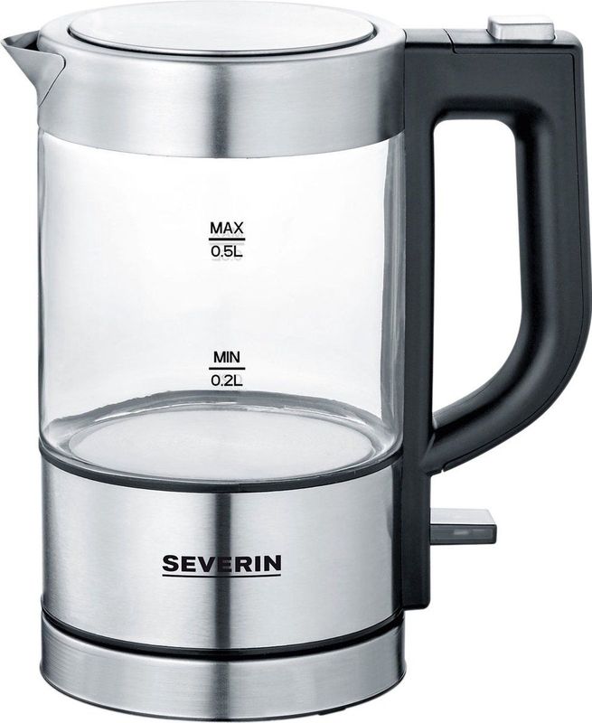 Severin - WK 3472 - Waterkoker - Zilver - Glas - 0,5L - 1100W