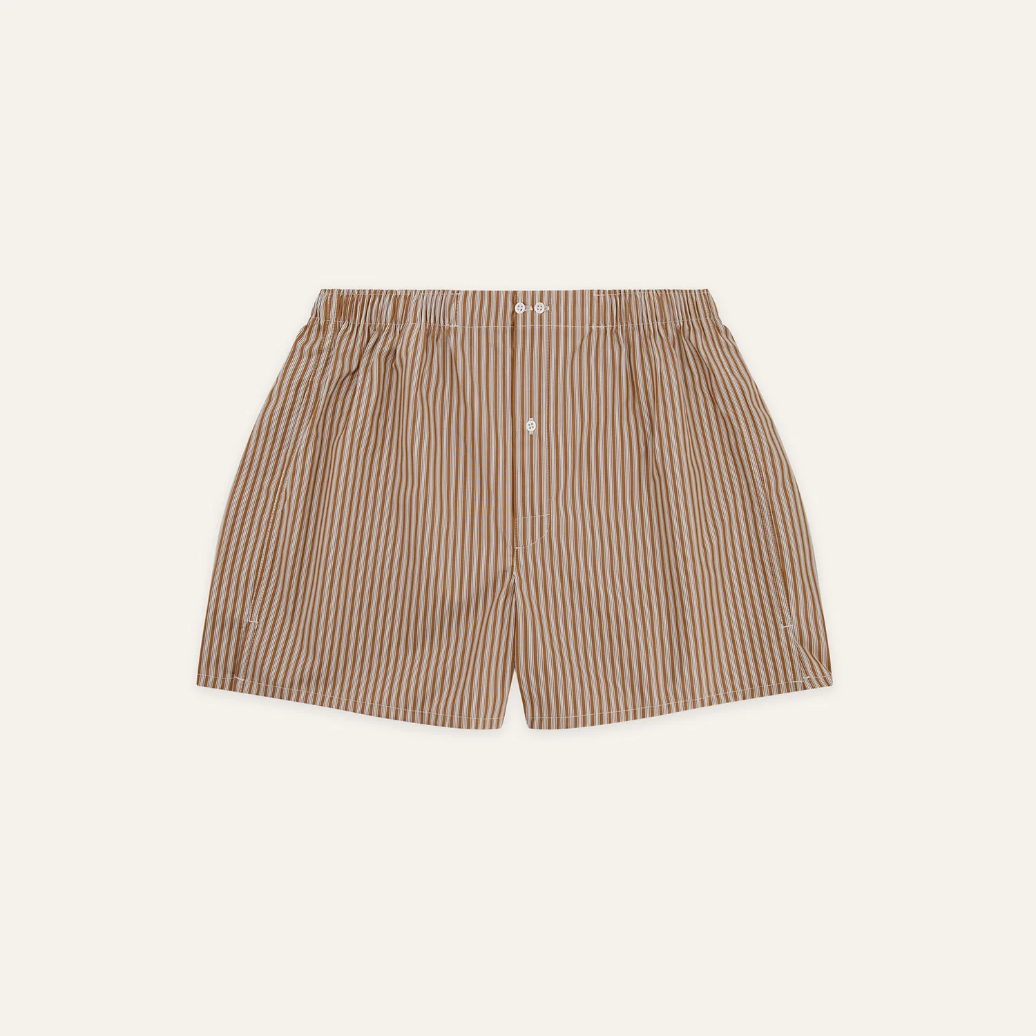 Upcycled ocher striped boxer shorts