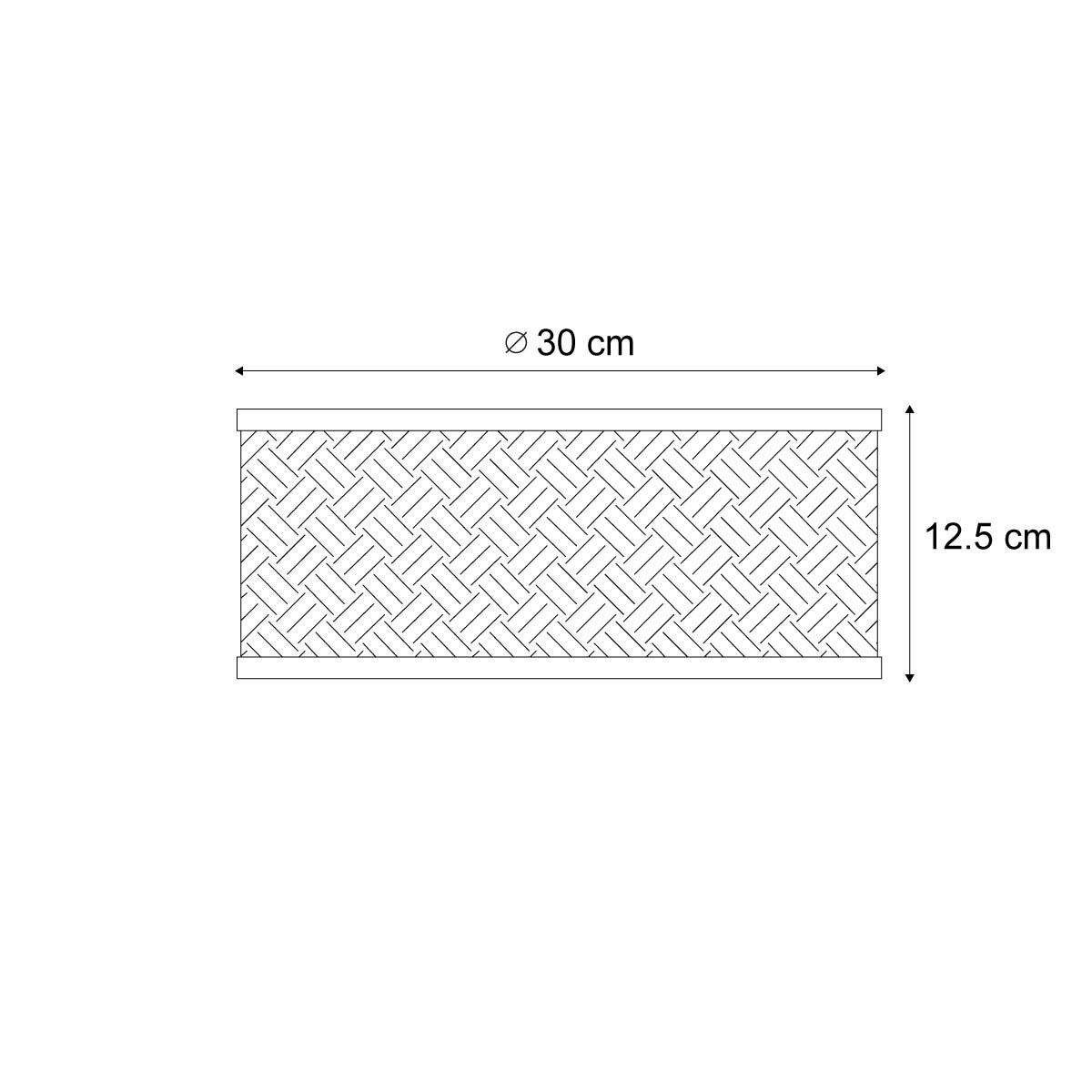 Oosterse plafondlamp rotan met zwart 30cm - Tremmo