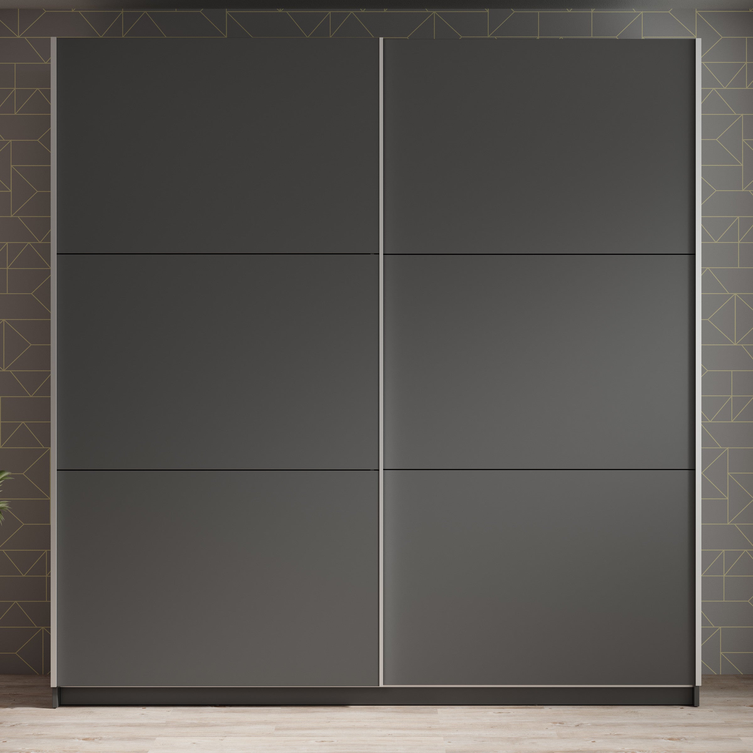 Meubella - Kledingkast Azrael - Grijs - 200 cm