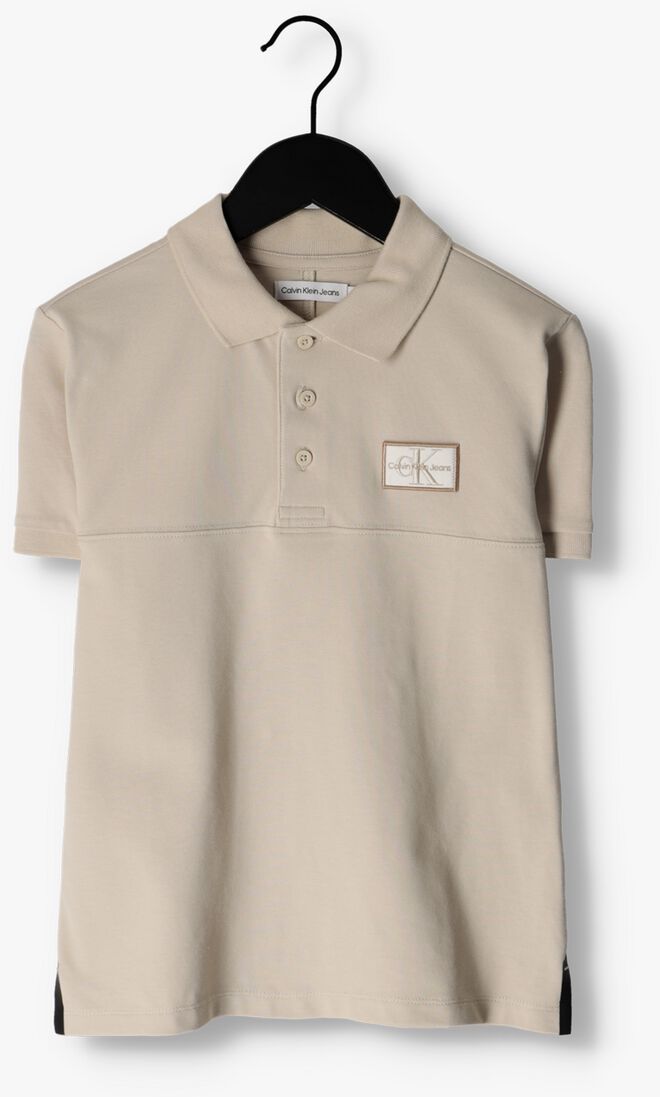 CALVIN KLEIN beige calvin klein polo badge pique ss polo