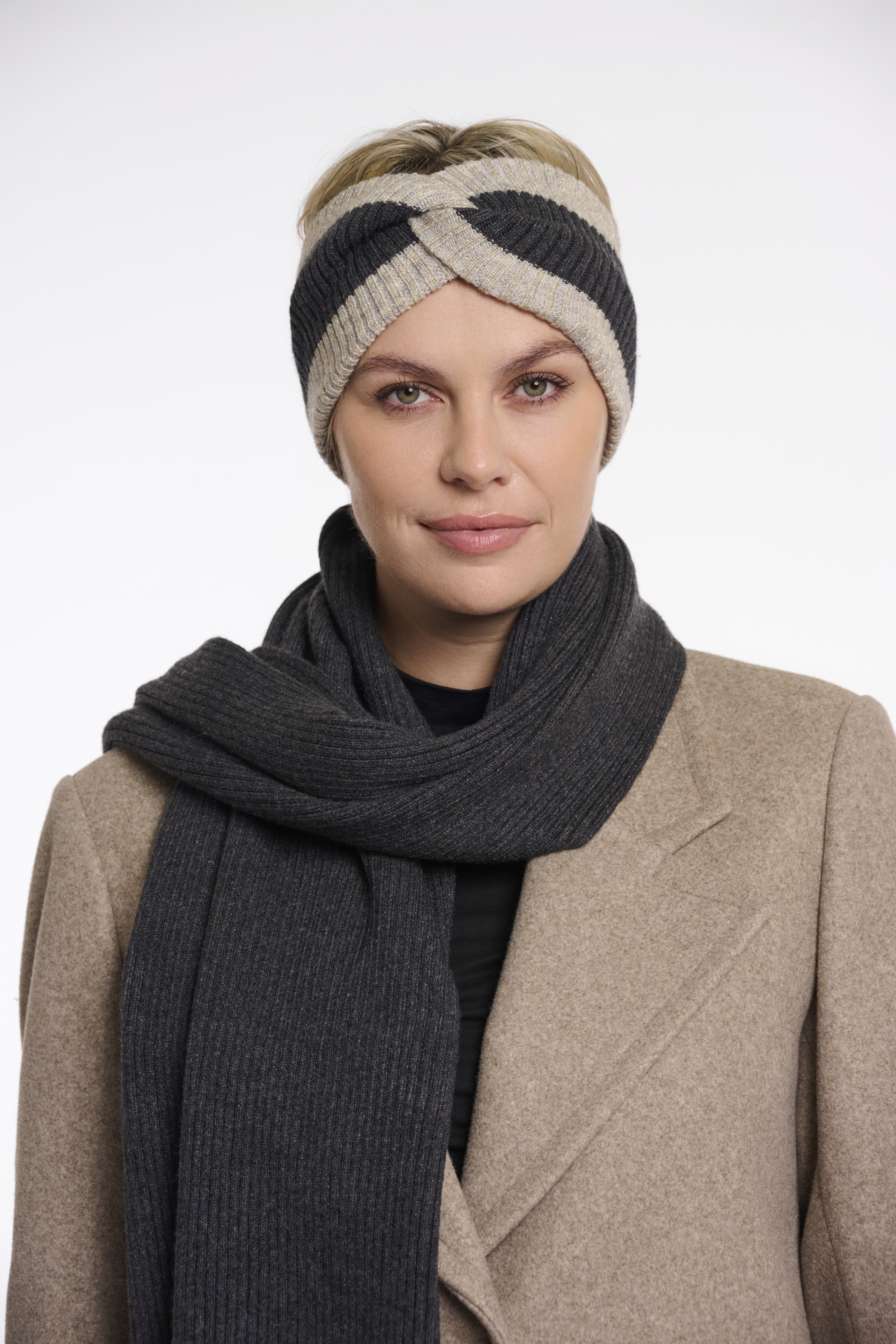Rino & Pelle - Iva Knitted Headband - Deep Iron Melange