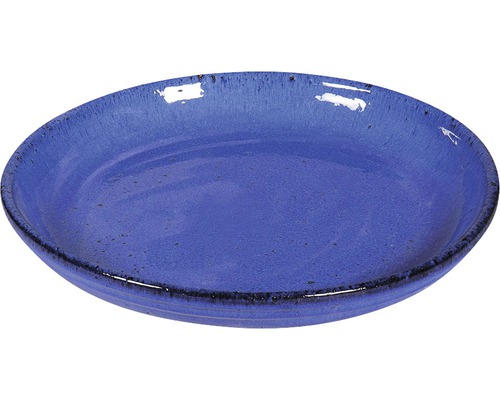 Bloempotschotel, klei, Ø 25 cm, blauw