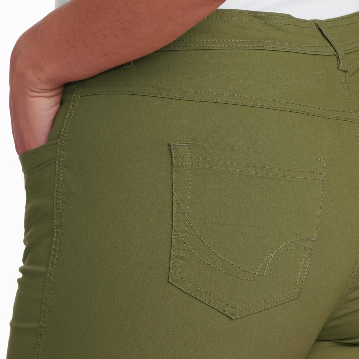 Gina Benotti 3/4 Damen Hose mit 4 Taschen dunkelgrün