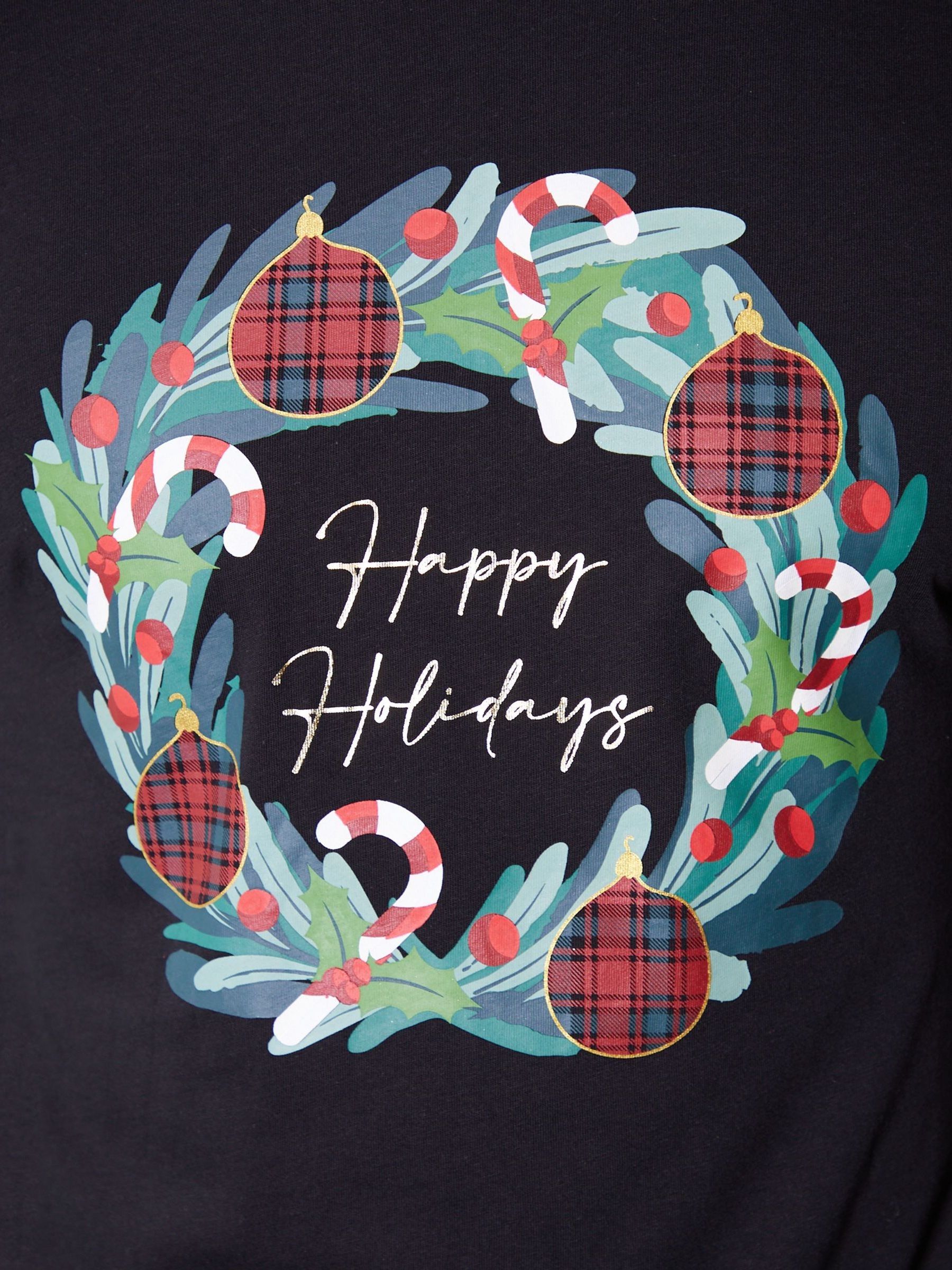 Threadbare Christmas Wreath Long Pyjamas (2-Piece Set)