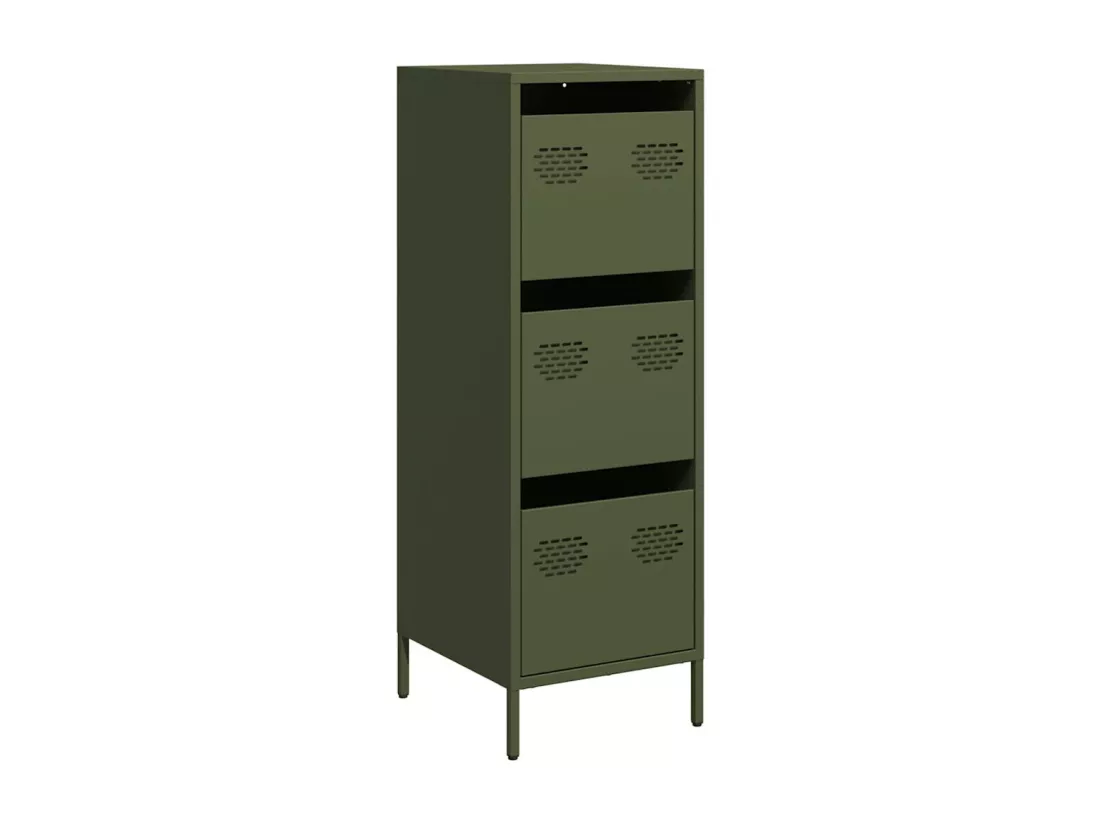Buffet vert olive 39x35x103,5 cm acier