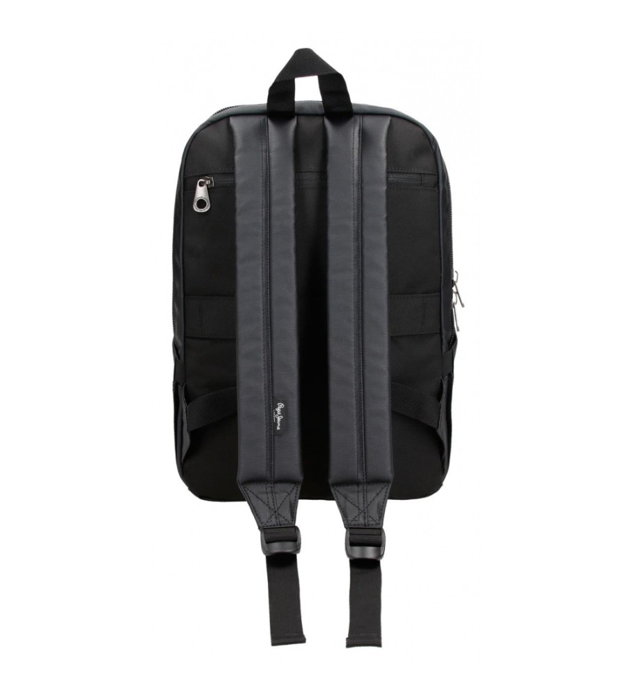Mochila para computador Pepe Jeans Hatfield com dois compartimentos, preta.