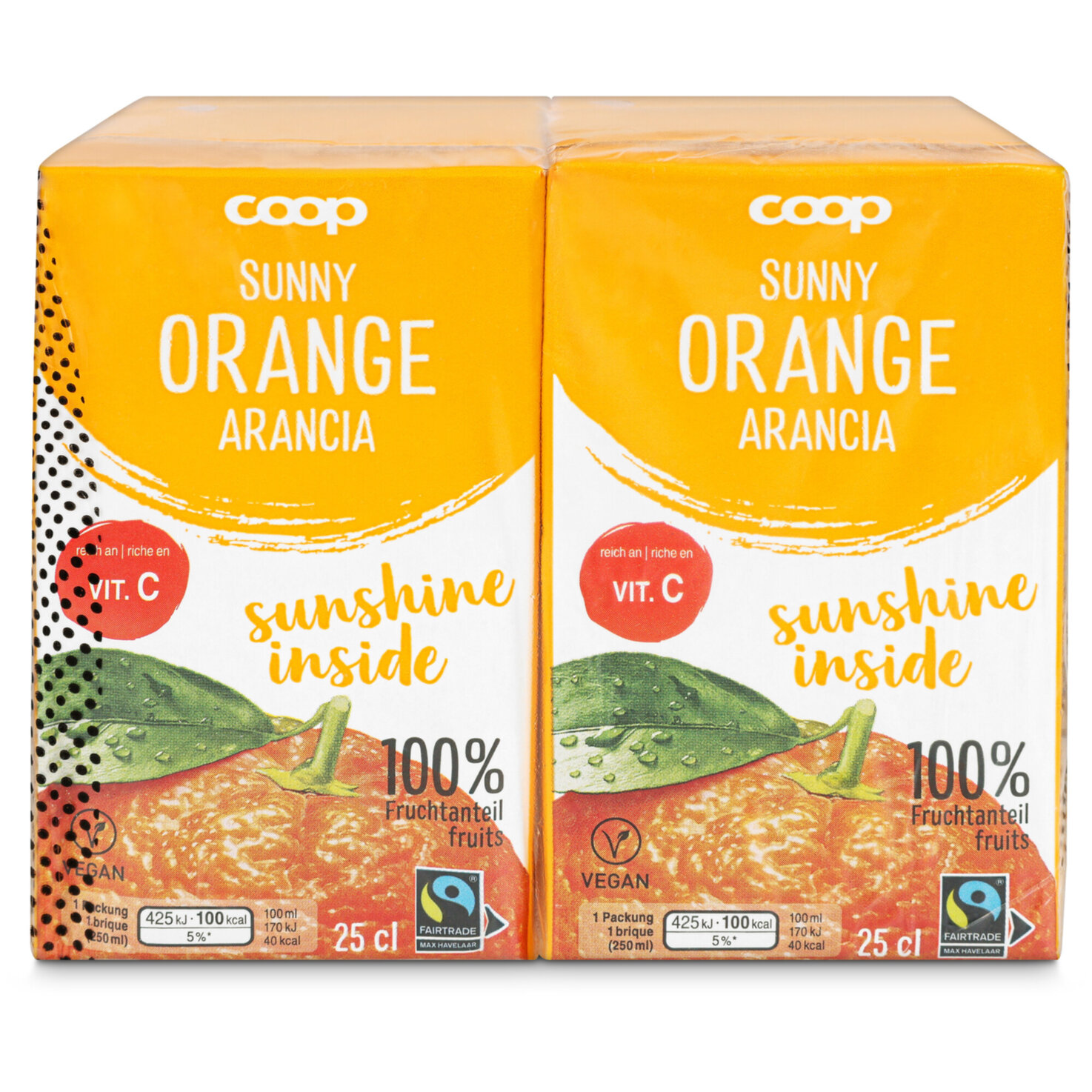 Fairtrade Orangensaft 4x25cl -100cl