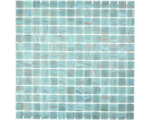 Glasmozaïek GMGS454749 turquoise goud 30,5x30,5 cm