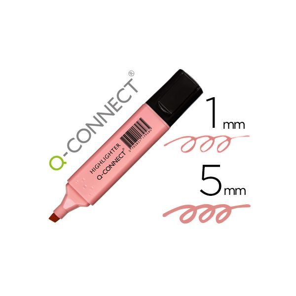 Q-connect Marcador Fluorescente Rosa Pastel 1 Un.