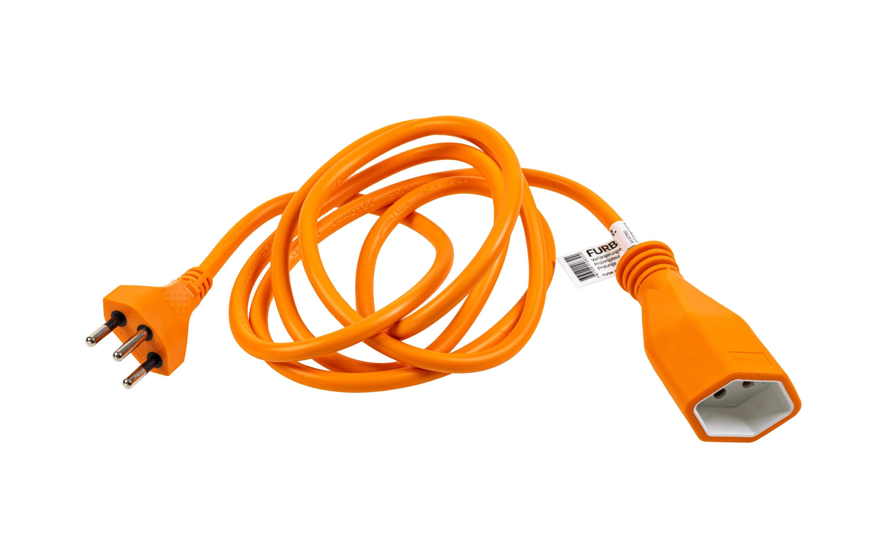 Verlängerungskabel T13-T12 1.8 m OrangeStromkabel H05VV-F 3G1.00