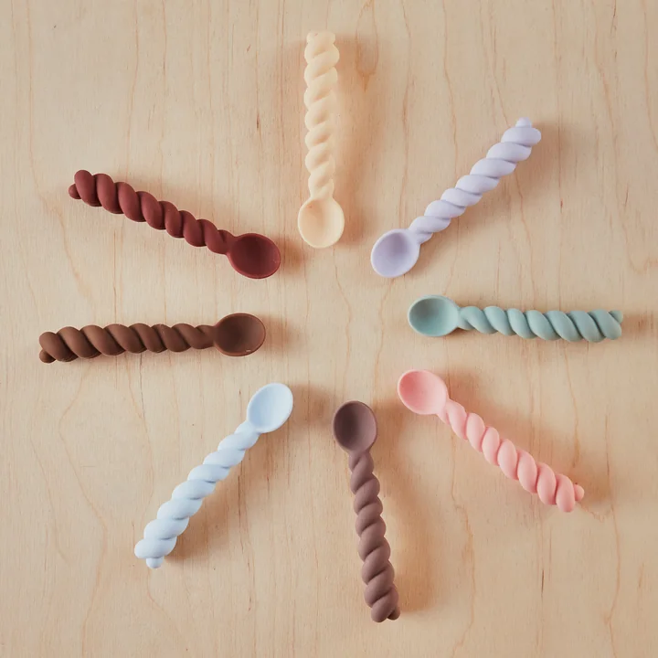 OYOY - Mellow Kinderbesteck, pale mint / choco / iceblue (3er-Set)