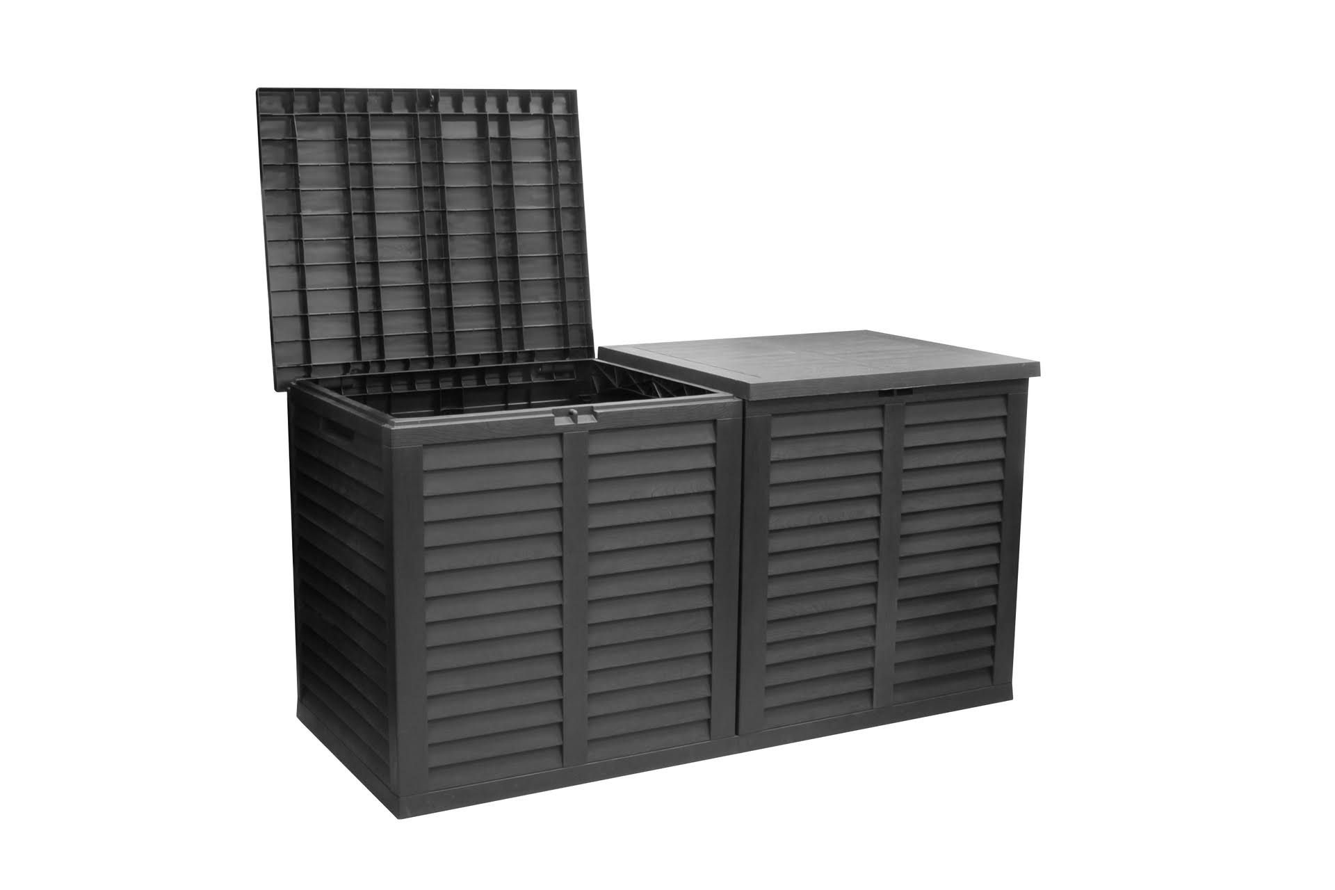 Loungekissenbox XXL, anthrazit-braun, Kunststoff, 750 L, 155 x 66 x 80 cm