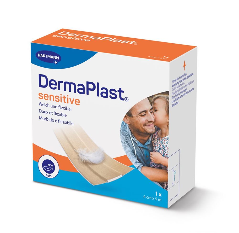 DERMAPLAST Sensitive Schnellverband<br>1 Stück, 4cmx5m, beige