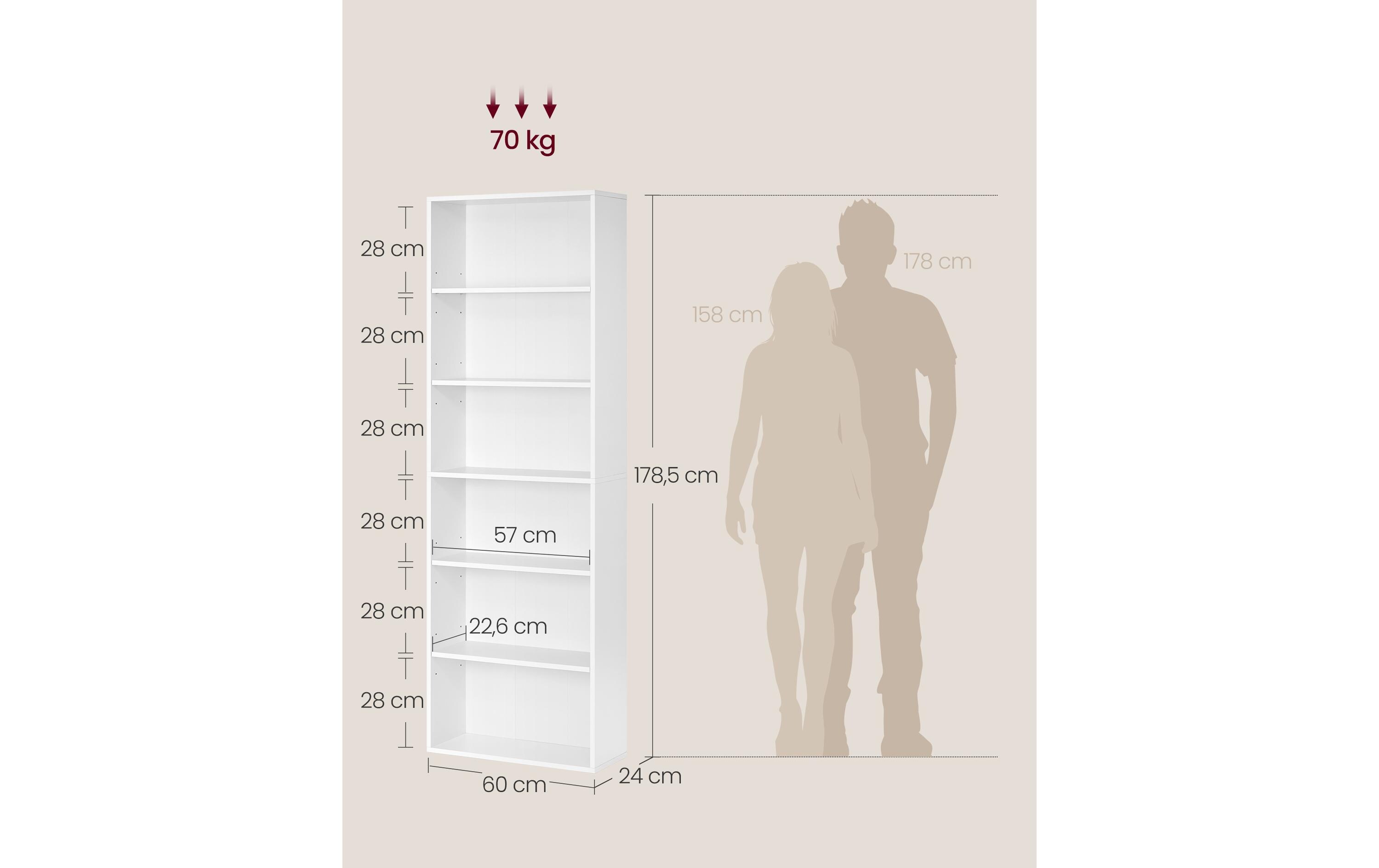 Bücherregal Weiss<br>Offenes Standregal