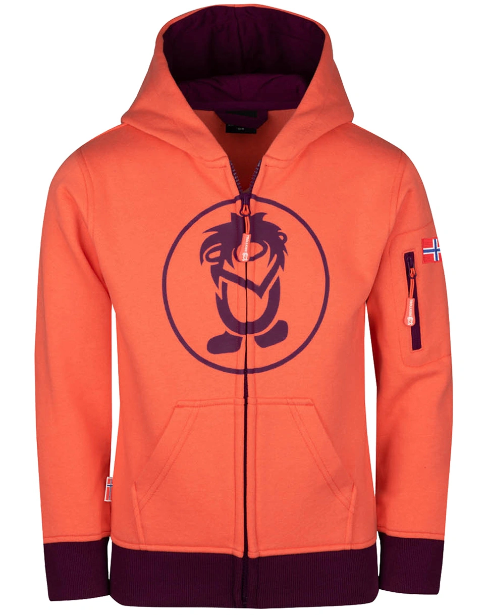 Kapuzen-Sweatjacke SORTLAND in peach/mulberry