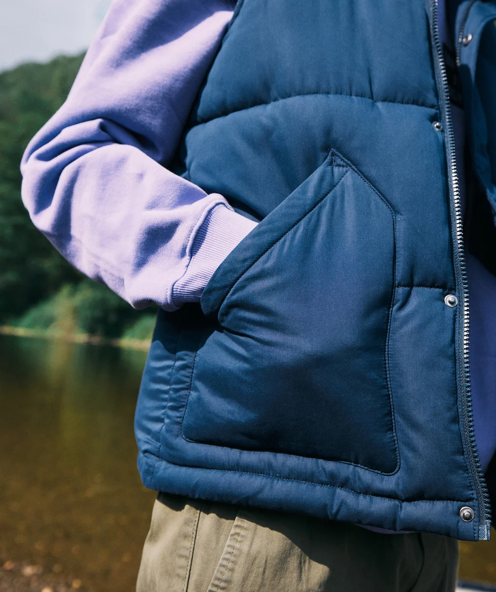 DOUDOUNE SANS MANCHES BLEU MARINE MIXTE EN REMBOURRAGE RECYCLÉ