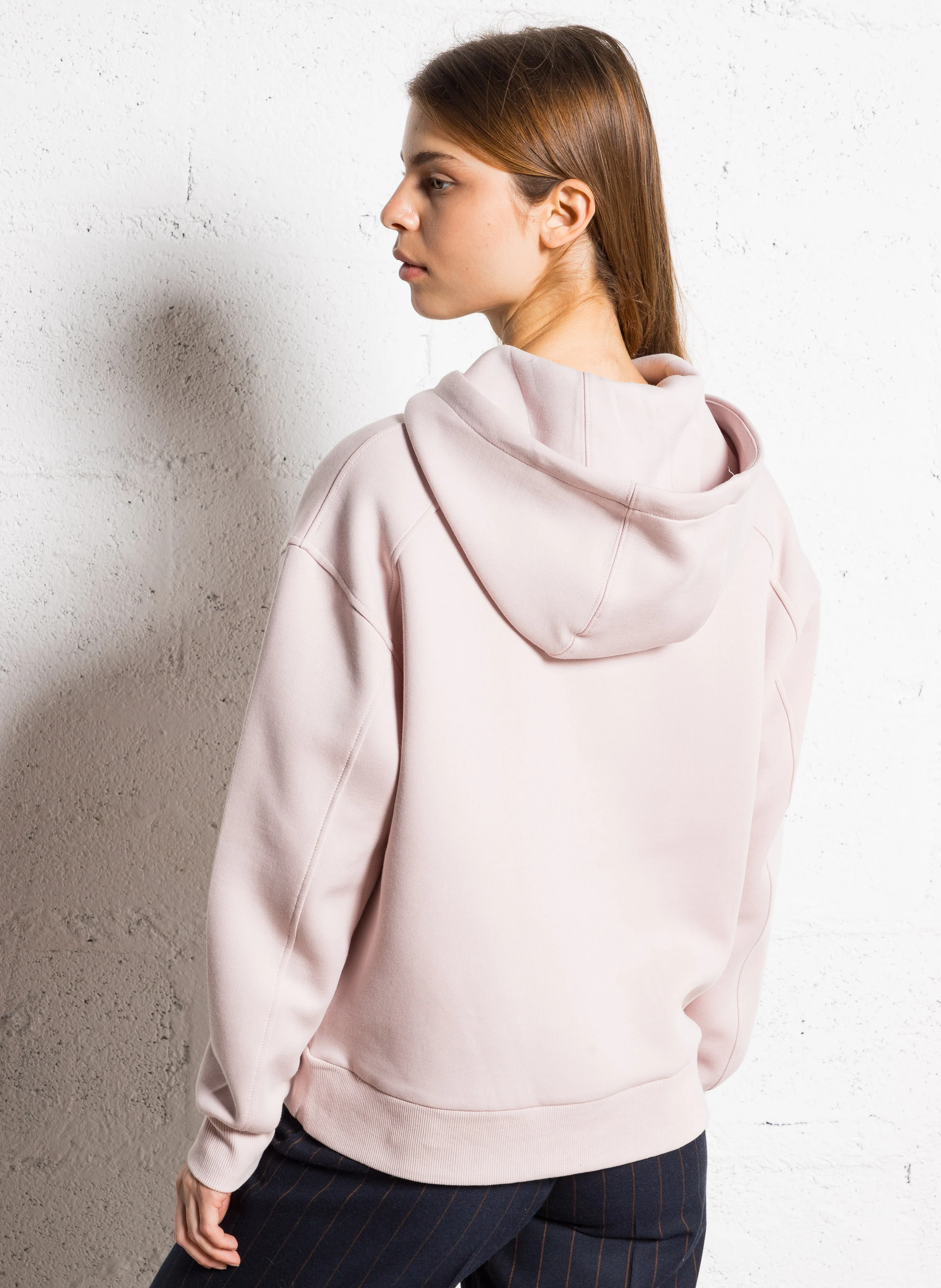 GAEL / LE - Sweat court à capuche en coton mélangé | Rose