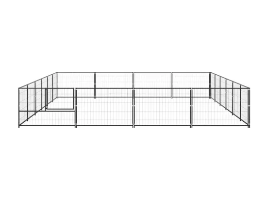 Chenil extérieur cage enclos noire 600 x 400 x 70 cm 02_0000512