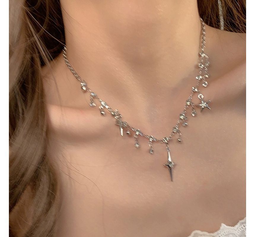 Rosesand - Stervormige strass-ketting met franje