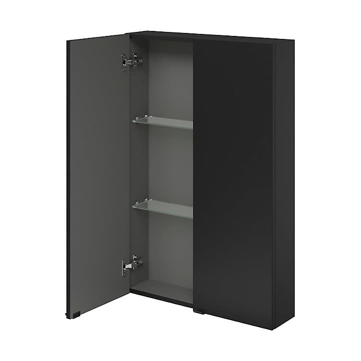 Armoire de salle de bains faible profondeur GoodHome Imandra noir mat L. 60 x H. 90 x P. 15 cm