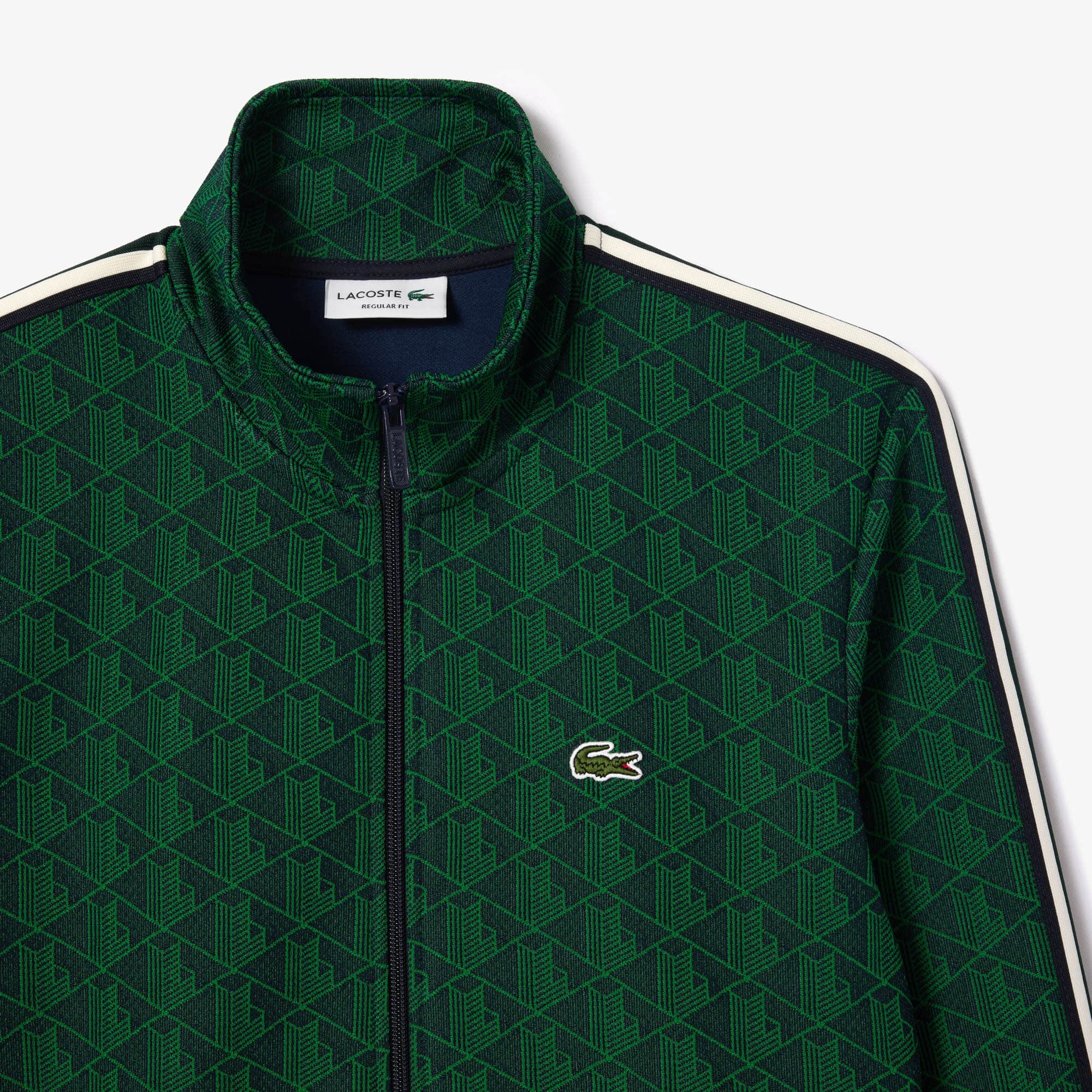 Sweatjacke mit Paris-Jacquard-Monogramm Sweatshirts - Grün - Lacoste - Herren