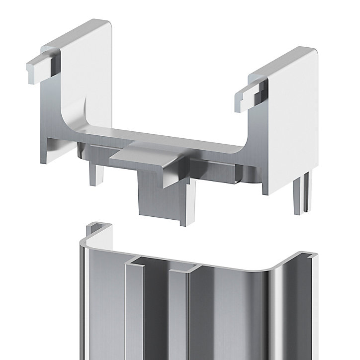 Angle extérieur pour rail de tiroir acier brossé Caraway Innovo GoodHome