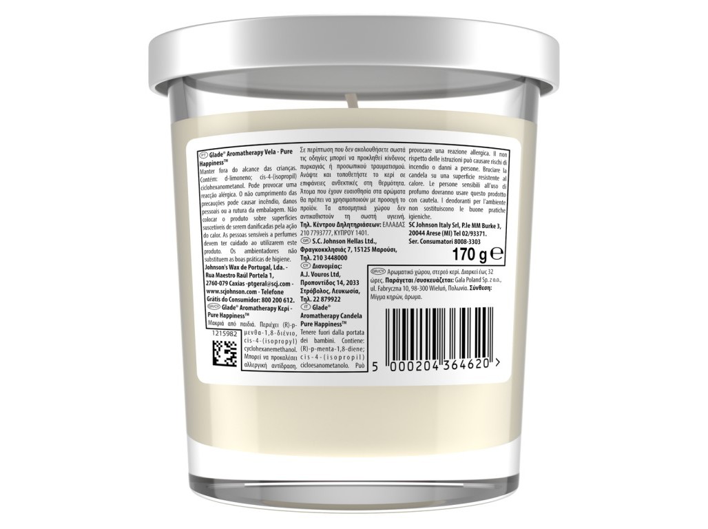 VELA GLADE AROMATHERAPY HAPPY 170G