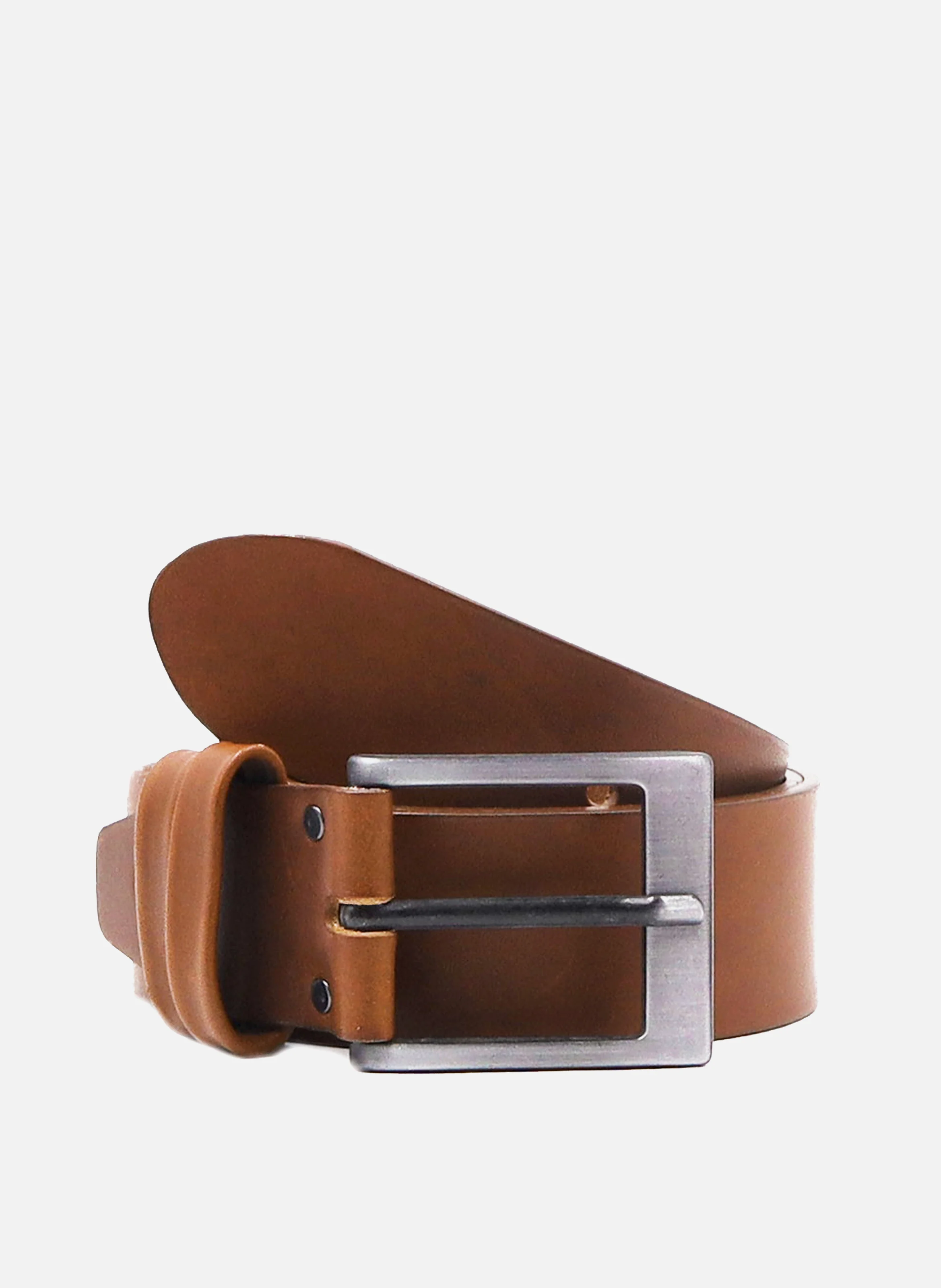 Ceinture casual cuir lisse | Marron