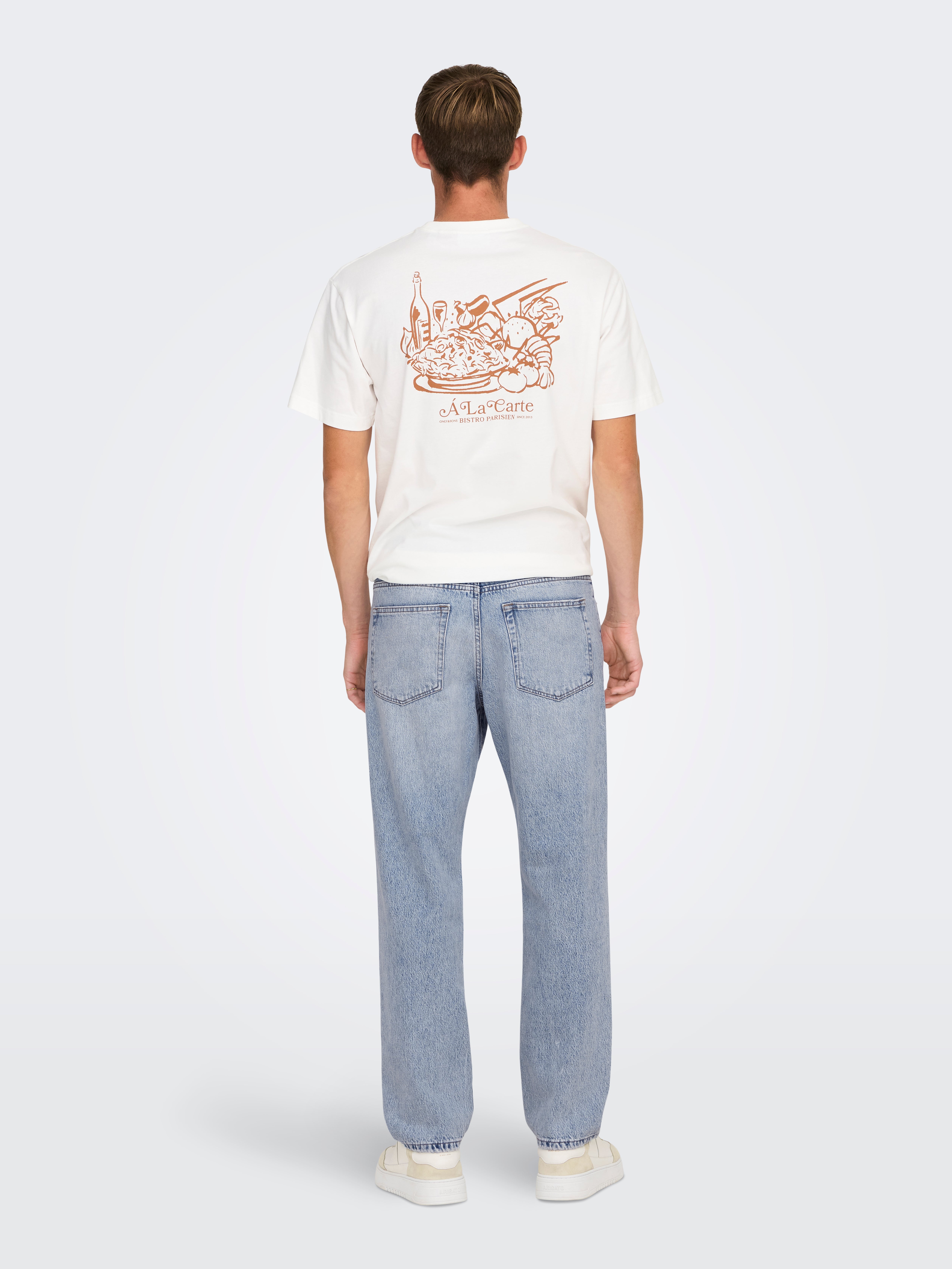 ONSEDGE Mittlere Taille Gerade geschnitten Jeans Light Blue Denim