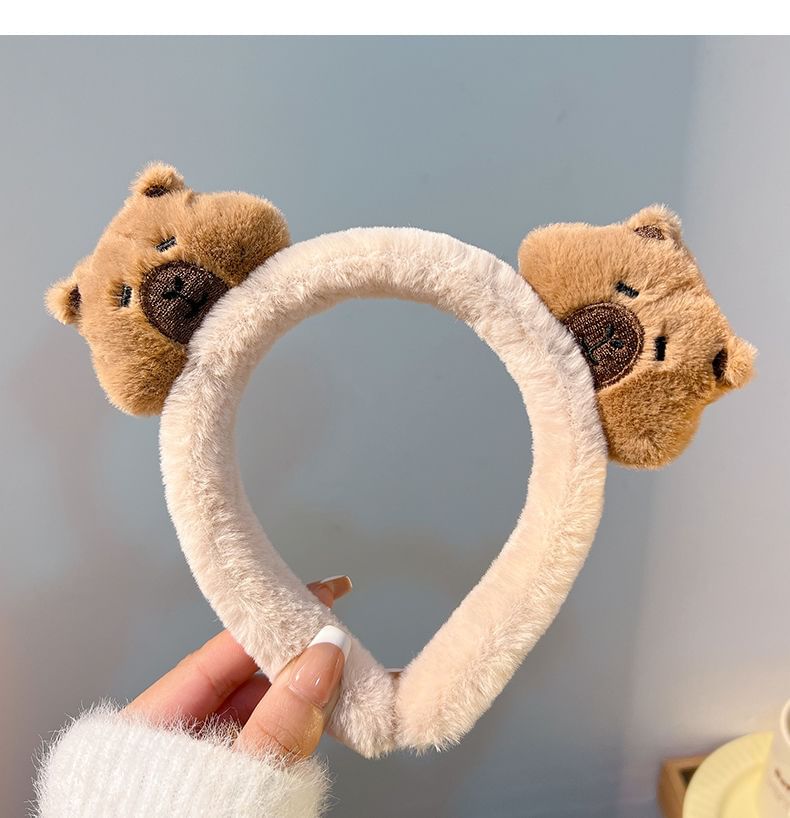 Aucucci - Capybara Chenille Haarspeld / Haarklem / Haarelastiek / Gezichtsreiniger Hoofdband / Polsband / Scrunchie (Diverse Ontwerpen)