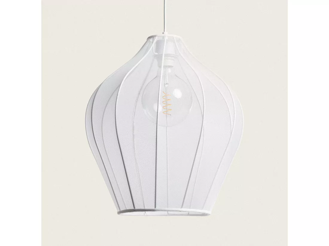 Suspension Métal et Tissu Yara Blanc