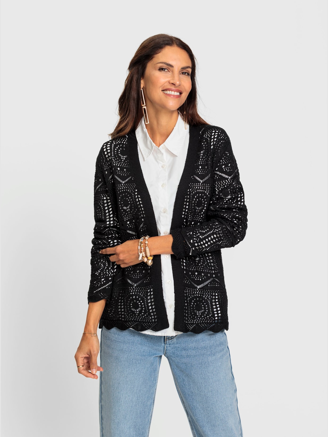 Veste en tricot ajouré 50% coton
