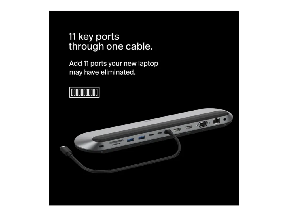 Belkin CONNECT Universal USB-C 11-in-1 Pro Dock - Dockingstation - USB-C - 2 x HDMI, VGA - 2.5GbE