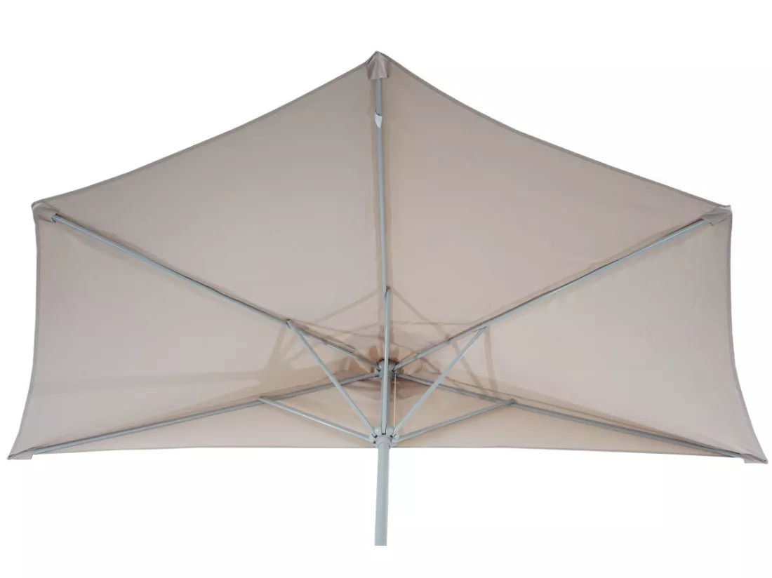 Demi parasol semi-circulaire balcon aluminium crème 285 x 145 x 208 cm 04_0003838