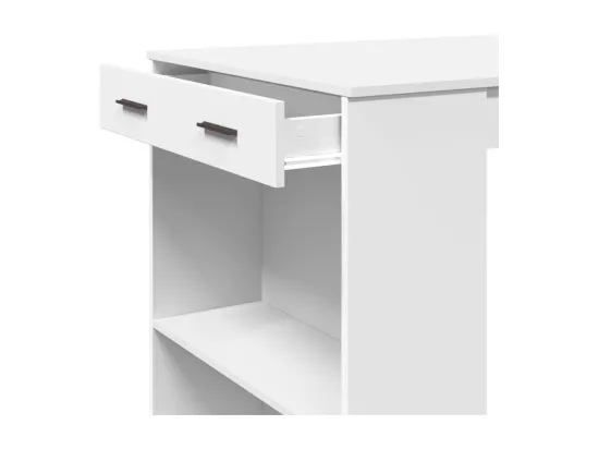 Table de bar blanc 102x70x103,5 cm bois d'ingénierie