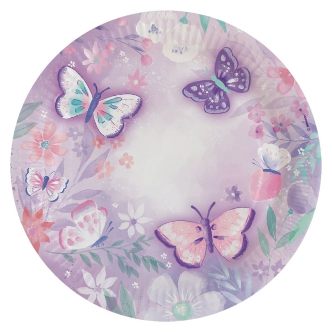 8 Partyteller - Schmetterling - Flutter -  Ø ca. 23 cm
